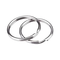 HoneyToys 200PCS 1"(25mm) Nickel Plated Silver Steel Round Split Circular Keychain Ring for Car Home Keys