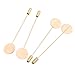 50 Pcs Gold Tone Round Tray Lapel Pin Stainless Steel Safety Pins Brooches for Men Women Suit Tie Hat Scarf Badge DIY Costume Jewelry Accessories