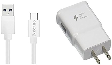 Samsung Galaxy S8 S8 Plus samsung adaptive Fast Charger LG G5 G6 V20 2.0 Cable Kit {AFC Wall Charger + 4 FT USB Type-C Cables} For up 50% Fast Charging Premium (White)