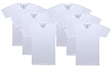 CYZ Men's 3-PK/6-PK 100% Cotton V-Neck T-Shirt-White-XL