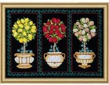 Laurie Korsgaden Topiary Trio Counted Cross Stitch Picture Kit