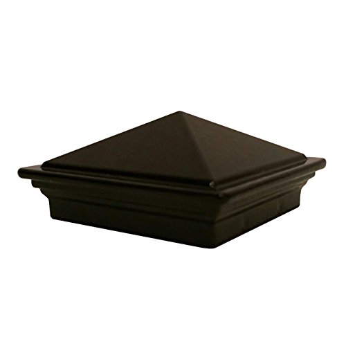 Nuvo Iron 2"x 2" Pyramid Ornamental Aluminum Post Cap for 2"x 2" Metal Posts Black