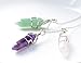 MIKINI 9pcs Silver Plated Wire Wrap Hexagon Pointed Cut Gemstone Healing Energy Natural Crystal Pendant Necklaces Pack, 18 Inches