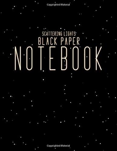Download Scattering Lights Black Paper Notebook: Black Paper White Line Notebook - For Pastel Inks Fluorescent Metallic Gel Pens 8.5x11 125 Pages Wide Rule Composition Book PDF