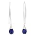 NOVICA Artisan Handmade Lapis Lazuli Dangle Earrings .925 Sterling Silver Blue Thailand Royal Classic Reflecting Pond Snorkel Happiness Birthstone 'Sublime'