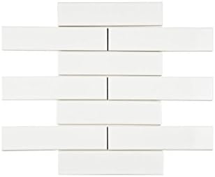 White Subway Porcelain Tile Gloss Finish 2" X 8" ( 88 Pieces Box Of 10 Sqft) Wall Tile Backsplash Tile Bathroom Tile Vogue Brand Designed In Italy