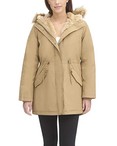 levi's women's faux fur lined hooded parka jacket