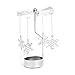 Gotian Christmas Spinning Candle Holder, Rotary Tealight Candle Metal Tea Light Holder Carousel Home Decor Gift (B)
