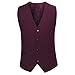 Men's Slim Fit 3 Piece Suit One Button Blazer Tux Vest & Trousers Dark Red