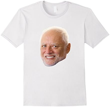 Mens Hide The Pain Harold Face Funny Meme Shirt Medium White