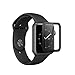 Apple Watch Screen Protector 38mm [2 Pack], 3D Curved Edge Full Coverage Tempered Screen Protector for Apple Watch 38mm Series 3/2/1 (Black01)