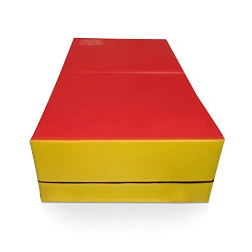 gymmatsdirect Folding Gymnastics Incline Mat Large Cheese Wedge Ramp Skill Shape Triangle Tumbling Mats 60"x30"x15", Red/Blue/Yellow - Thumbnail 5
