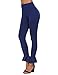 Ekouaer Womens High Waist Leggings Yoga Pants Workout Leggings With Ruffle Hem,Dark Blue,Medium