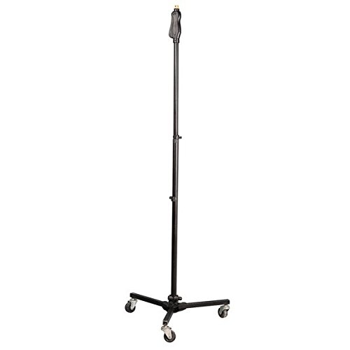 Pyle Universal Tripod Microphone Stand - Easy Grip Height Adjustable from 37.5” to 63.0” Inch High and Foldable Roller Wheel Leg Base w/ Lock Mechanism -  M-6 Mic Holder Lightweight and Durable PMKS45