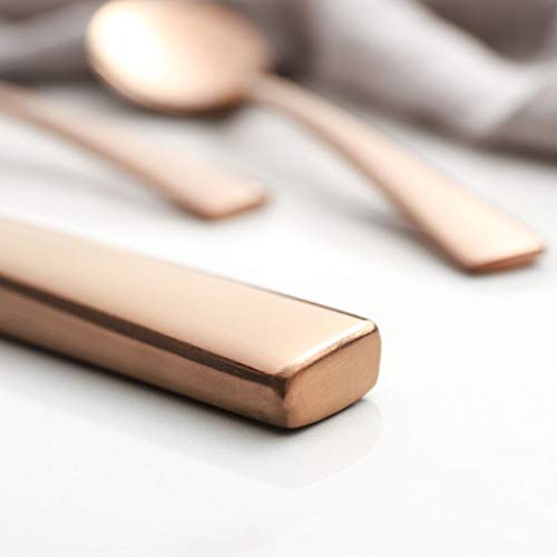 image for OMGard Rose Gold Dinner Knife Set, 6 Piece Premium Carbon Stainless St