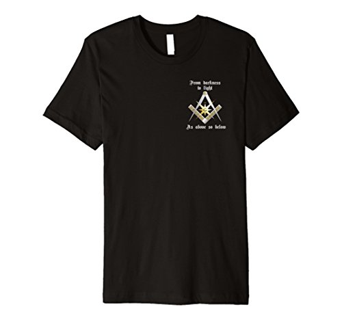 Mens Freemason Masonic Symbol Square & Compass Logo T-Shirt Large Black