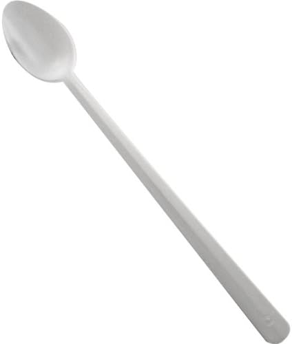 8" White Plastic Soda / Sundae Spoon 50 Pack