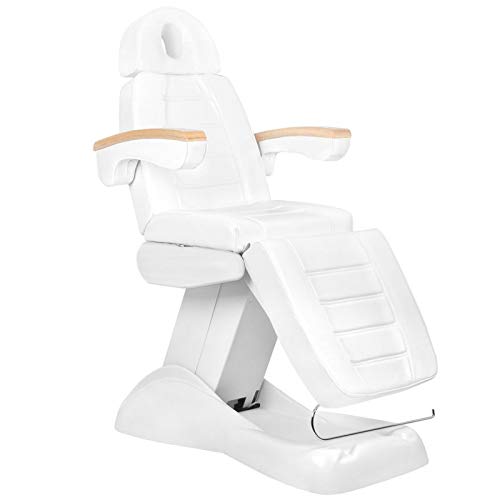 ELEKTRISCHE KOSMETIKLIEGE THERAPIELIEGE MASSAGELIEGE TATTOOLIEGE LUX WEISS/BUCHE 3M