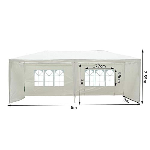 GXK Pavillon Partyzelt Fest Gartenzelt Vereinszelt Bierzelt mit Fenster PE 3x6m/3x9m – Bild 5