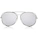 SOJOS Aviator Sunglasses Metal Frame Flat Mirrored Lens SJ1004 with Silver Frame/Silver Mirrored Lens
