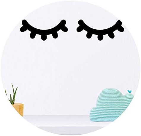 Colorful Sunlight Sleepy Eyes Decal Eyelashes Nursery Vinyl Wall Art Sticker for Baby Room Bedroom Decor,Green,14x70cm