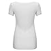 OThread & Co. Women's Short Sleeves T-Shirt V-Neck Plain Basic Spandex Tee (Small, White)