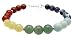 Chakra Energy Bracelet, 7 Chakras Balancing Gemstone Beaded, 7 3/4", Chakra Reiki Yoga Jewelry