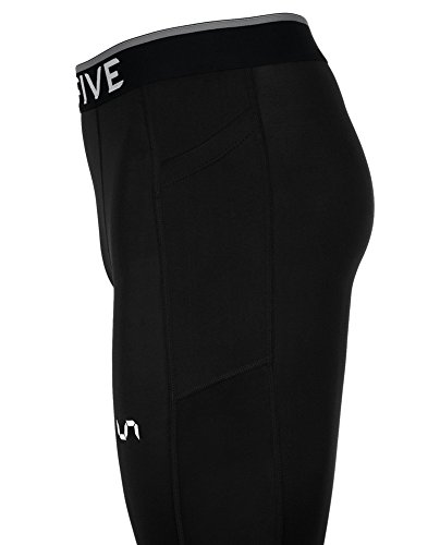 Take Five Men's Side Pockets Cool Dry Tights UV Protection Compression Baselayer Cycling Yoga Leggings (Z801, XL)