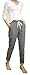 Nova 100% Cotton Women's Casual Pants with Drawstring Waist (Two Colors Optional: Vertical Stripes or Gray Lattice)