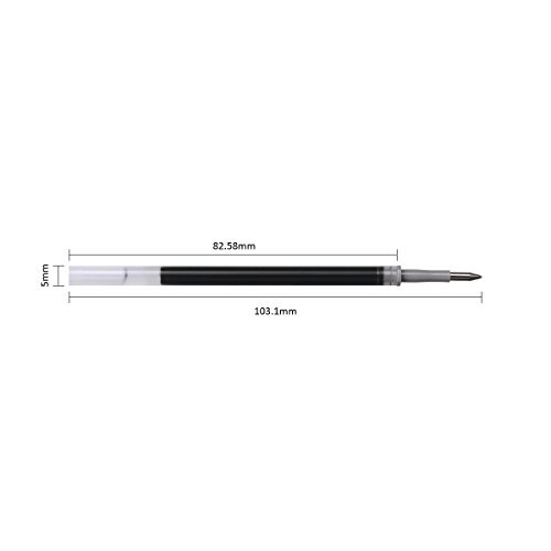 Elzo Gel Pen Refills, Pack of 10 for Elzo 3 in 1 Capacitive Disc Stylus Gel Pens, Pack of 10, 0.5mm Metal Tip, Black Ink