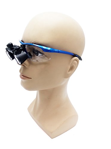 Dental Surgical Binocular Loupes 2.5X420mm Optical Glass + 3W LED HeadLight Blue by Purple-Violet