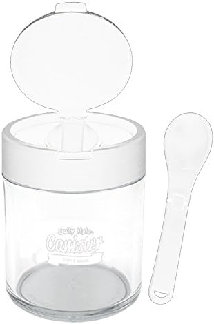 Spoon Canister Salad Cup Lunch Box Cereal Cup Spoon Storage (White Urban)