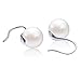 Pearl Drop Earrings 925 Sterling Silver White Freshwater Cultured Pearl Dangling Earrings for Women