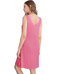 WiWi Camisón de bambú sin mangas para dama, cuello en V, camisetas de dormir S-XXXXL (4XL)