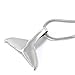 925 Sterling Silver High Polished Solid Whale Tail Pendant on Alloy Necklace Chain, 18 inches