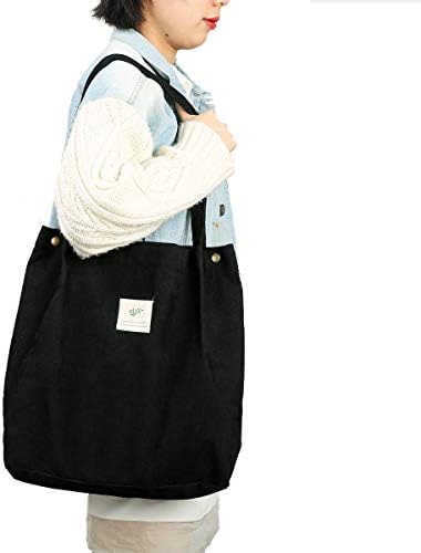Cloele Cord Tasche Damen Umhängetasche Damen mit Innentasche Groß Handtasche Schultertasche Tote Bag Shopper Stofftasche für Uni Arbeit Schule