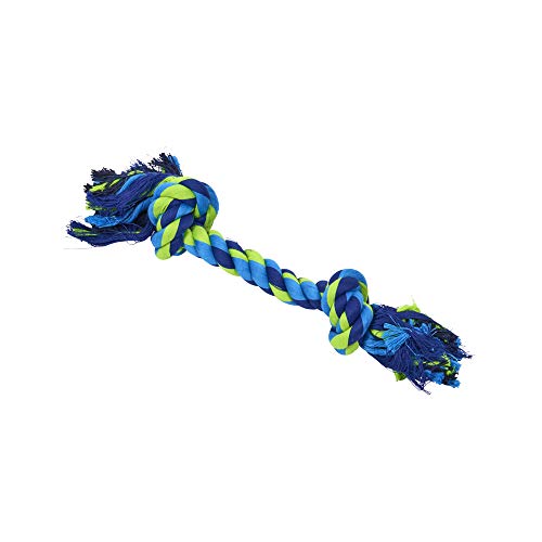 Kruuse Buster Dog Toys, Dental Rope 2-Knot, Lime, Medium 12 in