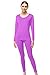 Womens Microfiber Fleece Thermal Underwear Long Johns Set AZ 2000 Purple Mthumb 3
