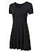 Leadingstar Women's Short Sleeve Tie Intersect V-neck A line Drape Shirt Dress