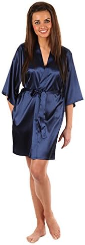 VEAMI Women's Kimono Robe-Galaxy Blue-Small, Short