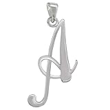Sterling Silver Classic Script Initial Pendant (Letters A-Z Available)