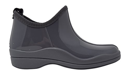 Nickanny's Womens Ankle High Natural Rubber Rainboot & Gardenboot With Comfortable Insole (6, Gray)