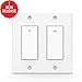 Wifi Light Switches,Smart Switch, Alexa Switch Compatible with Google Home and IFTTT, Wireless remote control, White Neutral wire required, Physical Button (2 gang)