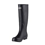 WTW Women's Knee High Rain Boots Size 9 (Black)