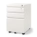 DEVAISE 3 Drawer Mobile File Cabinet with Lock, Fully Assembled Except Casters, Letter/Legal Size, White