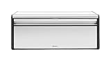 Brabantia Fall Front Bread Box - Matte Steel Fingerprint Proof with Black Sides, 299186