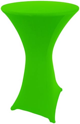 Goldstream Point Lime Green 24 Inch Round x 42 Inch Tall Spandex Cocktail Tablecloth Folding Cover Stretch