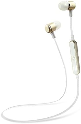 Noise Cancelling Sweatproof Bluetooth Earbuds Mini Lightweight Wireless Stereo Sports Headphones work out Bluetooth V4.1 Earphones with Microphone for iPhone , iPad, Samsung Galaxy, Android Smart Phones Bluetooth Devices (Gold_White)