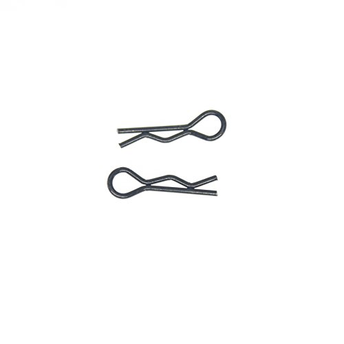 HobbyPark Small 1/16 1/18 Body Clips Bent Springy R Pins Black RC Car Shell Replacement Parts (50-Pack)