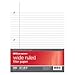 Office Depot Ruled Filler Paper, 3-Hole Punched, 16-Lb, Wide Ruled With Margin, 11in x 8 1/2in, 500 Sheets, 09228OD